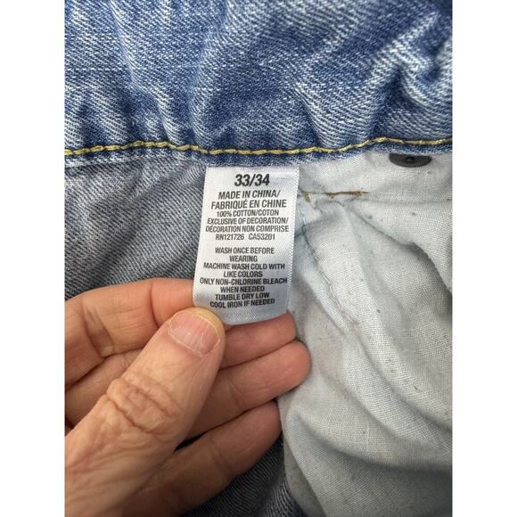 Aeropostale Straight Leg Jeans Light Wash Men's Distressed Size 33 *33 - Picture 7 of 7